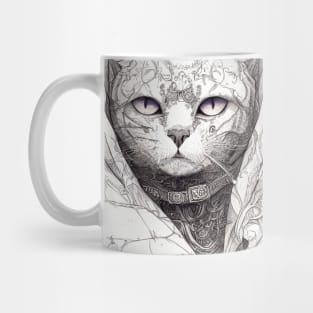 Cat Pet Wild Nature Illustration Line Epic Illustration Line Art Mug